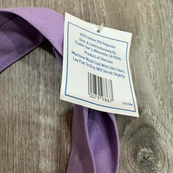 Trader Joe’s Mini Pastel Purple Canvas Tote Bag Limited New With Tags SHIP ASAP - Picture 6 of 7